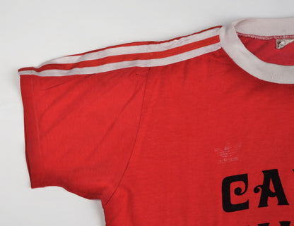 Vintage 70er Jahre Adidas Cafe Schärf Milchbar Trikot Größe D5-6/M - rot