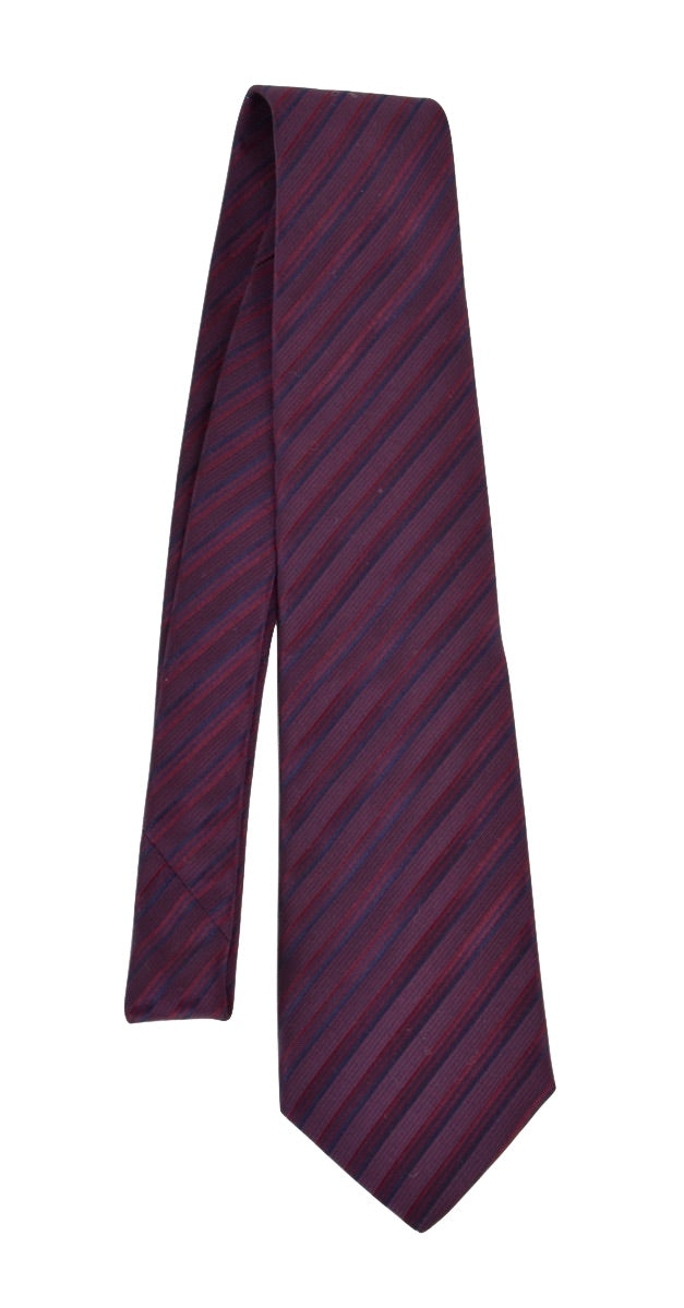 Atkinsons Striped Silk Tie - Purple