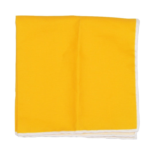 Hemley Handrolled Cotton Pocket Square - Yellow