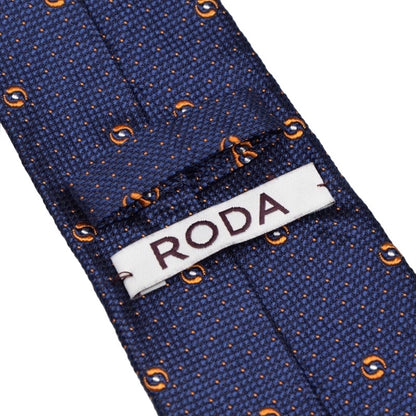 Roda Seidenkrawatte - Blau &amp; Orange