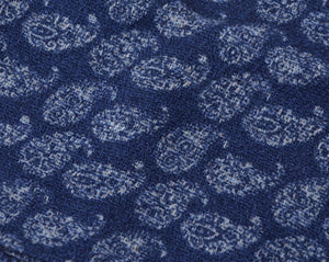 Paisley-Einstecktuch aus Wolle/Seide - Blau
