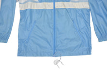 Laden Sie das Bild in den Galerie-Viewer, Vintage 80er Jahre Adidas Packable Nylon Regenjacke Größe 48/38 - Himmelblau