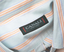 Laden Sie das Bild in den Galerie-Viewer, Canali Gestreiftes Hemd Größe XL - Blau/Orange