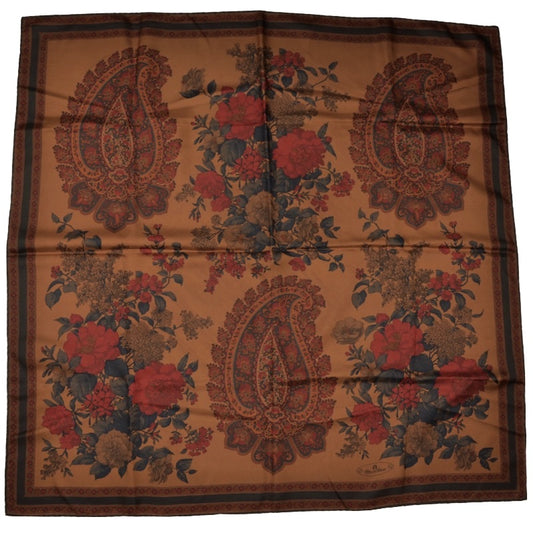 Etienne Aigner Printed Silk Scarf - Copper Brown