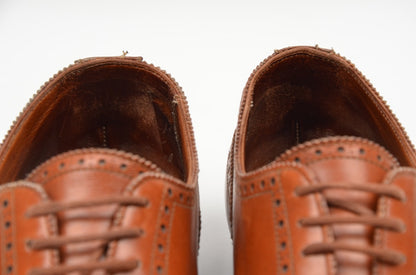 Alt Wien x Crockett & Jones Cap Toe Brogue Shoes Size 8E - Cognac Brown