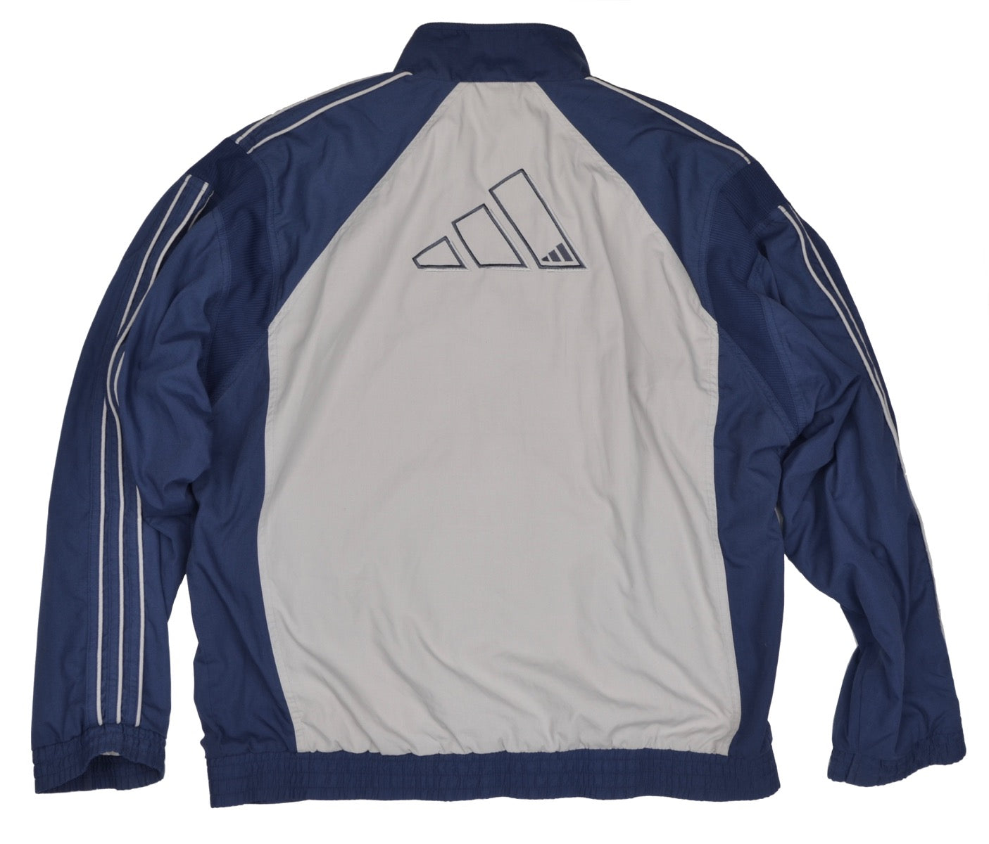 Vintage 90er Jahre Adidas Trefoil Windbreaker/Jacke Größe 6/M - grau/Navy