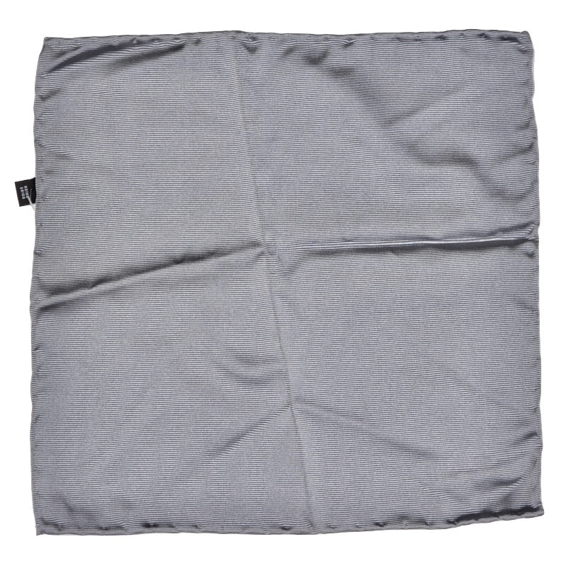 Anonymous Handrolled Silk Pocket Square - Silver