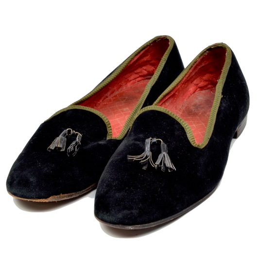 Turnbull & Asser Velvet Slipper/House Shoes Size ca. 41.5 - Black