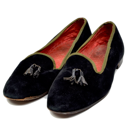 Turnbull &amp; Asser Slipper/Hausschuhe aus Samt Größe ca. 41,5 - Schwarz