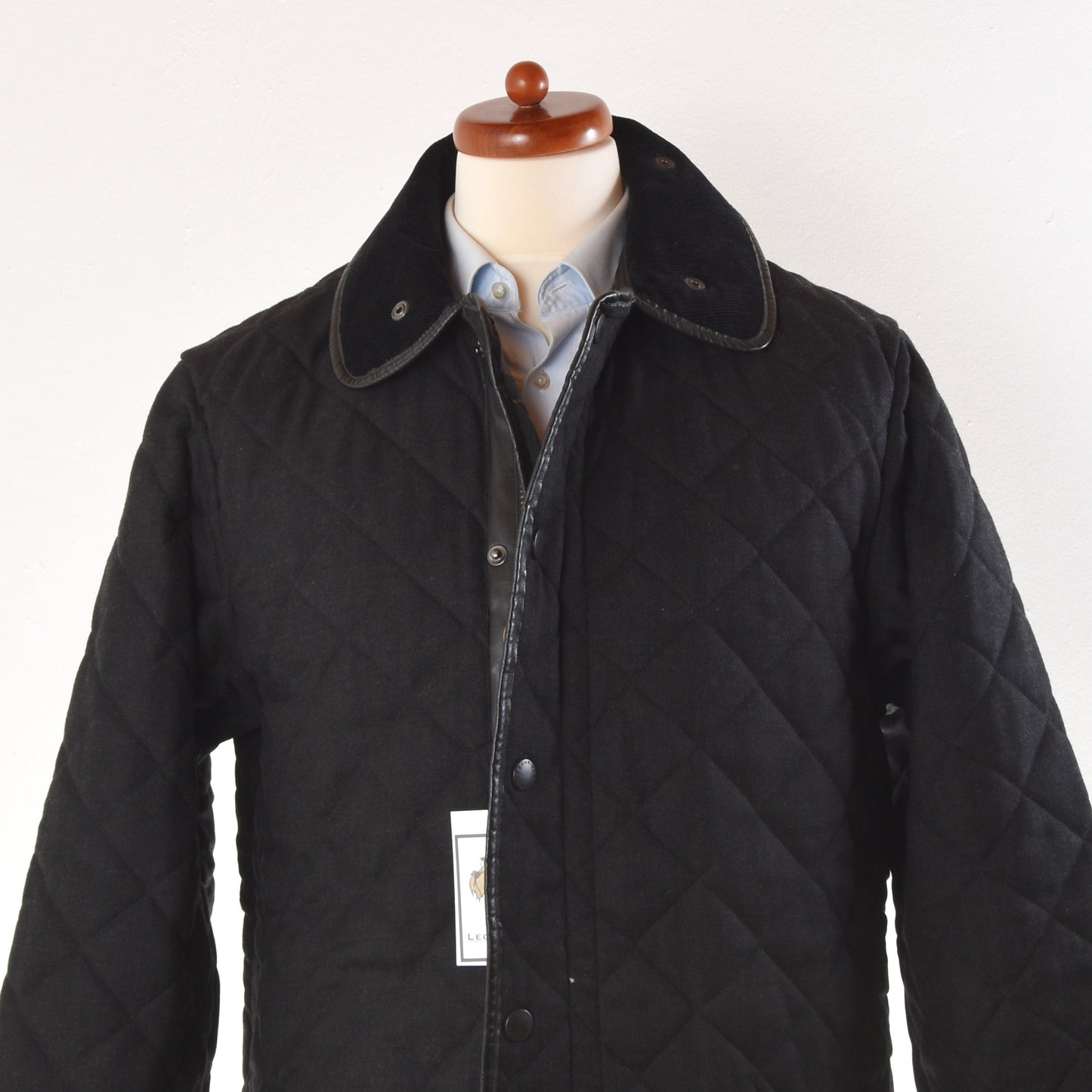 Barbour Wool Covert Quilted Jacket Size L - Charcoal