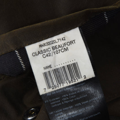 Barbour Beaufort Jacke gewachst Größe C42/107 cm - Grün