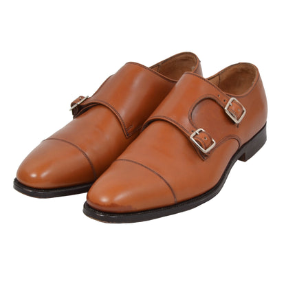 Shipton &amp; Heneage Double Monk Schuhe Größe 8 F - Cognac