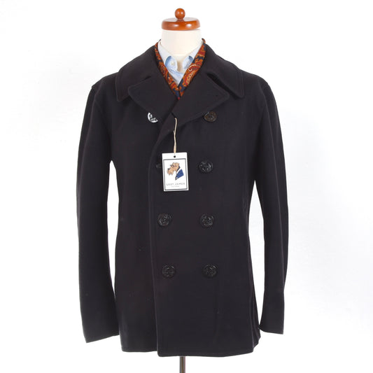 Gloverall Reefer Pea Coat Size 52 - Navy Blue