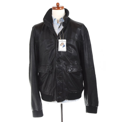 Bally Lambskin Leather Jacket Size 54 - Black