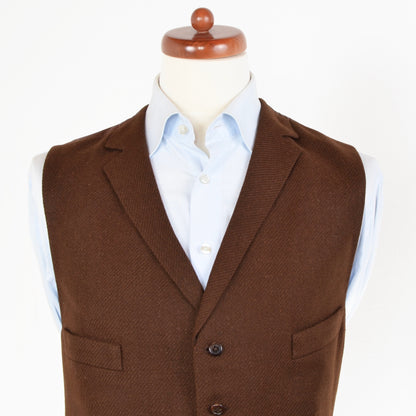 Bespoke Handmade Tweed Waistcoat - Rust Brown