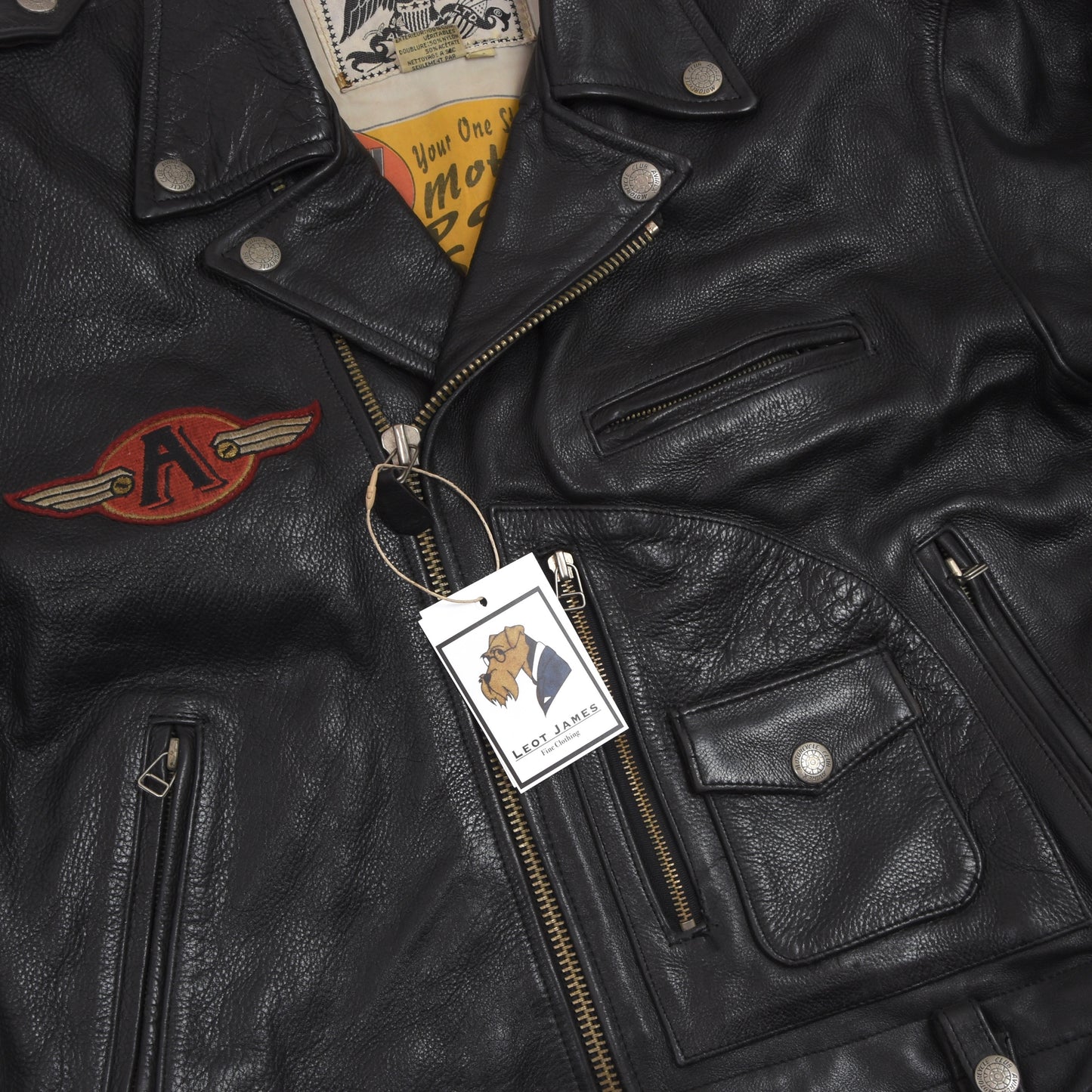 Vintage Avirex Leder Bikerjacke Größe M - schwarz