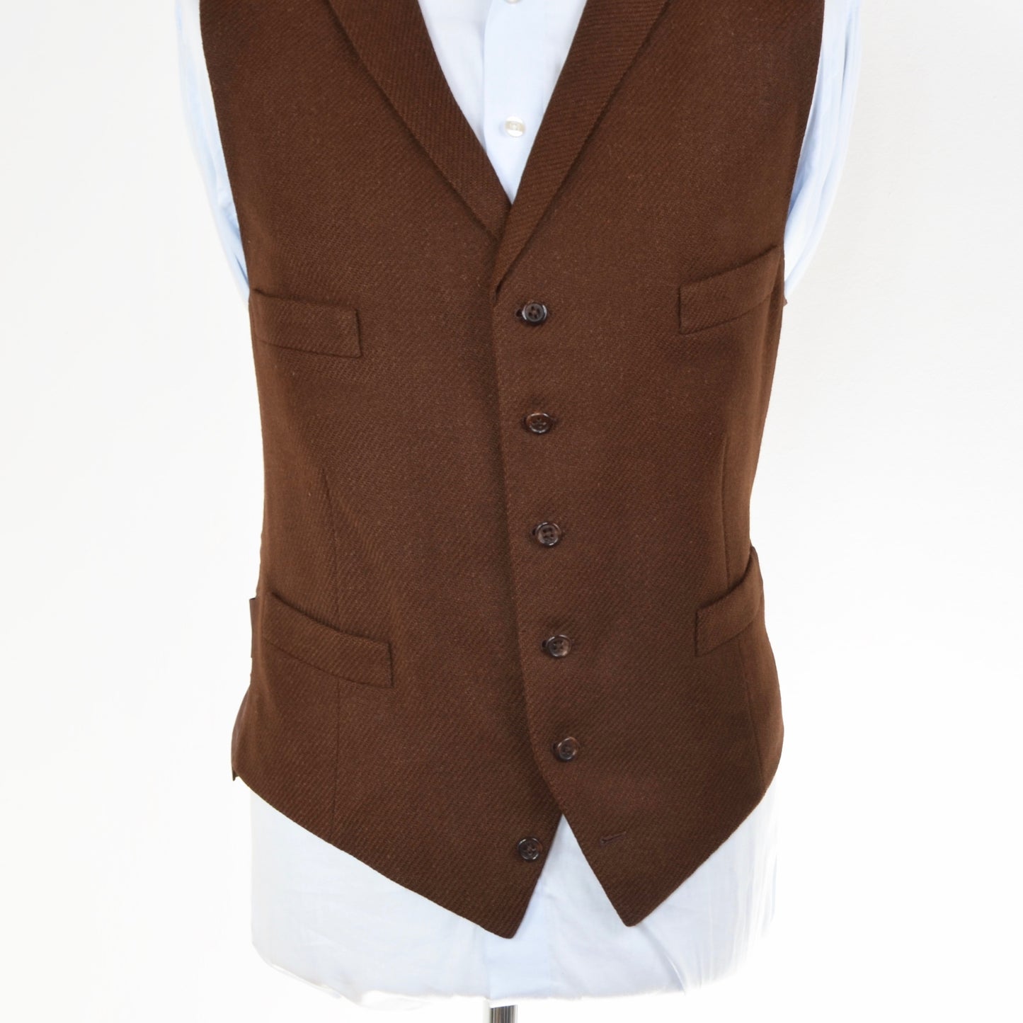 Bespoke Handmade Tweed Waistcoat - Rust Brown
