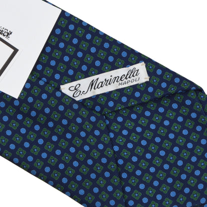 E. Marinella Napoli Silk Tie - Blue/Green Neat