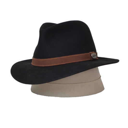 Borsalino Rainproof Line Fur Felt Hat Size 56 - Black
