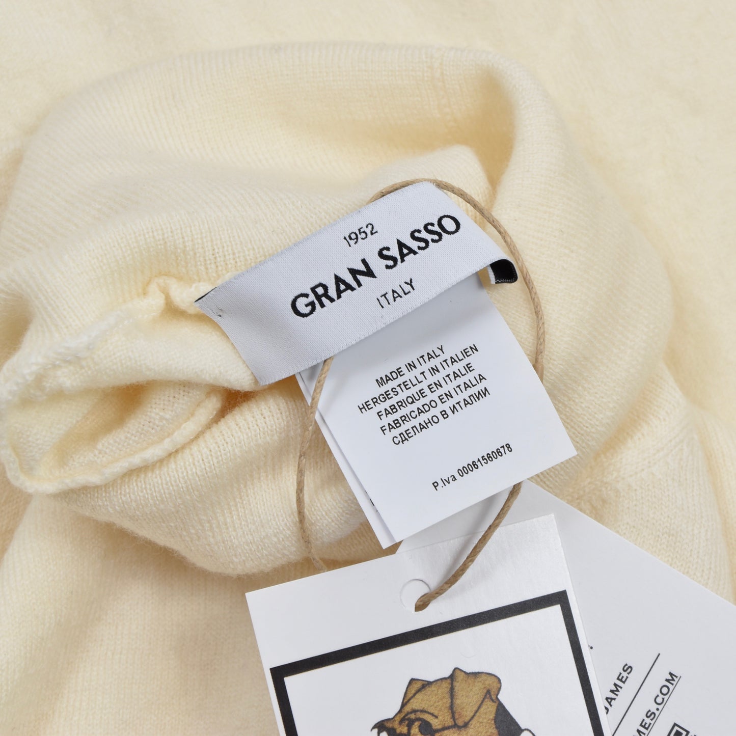 Gran Sasso Rollkragenpullover aus Wolle Größe 56 - Winterweiß