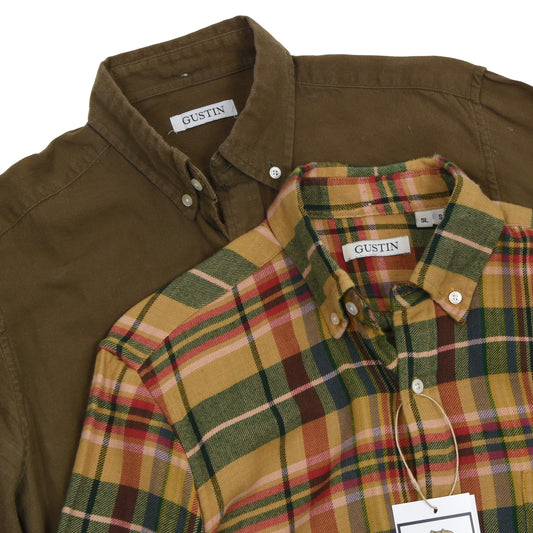 2x Gustin Flannel Shirts Size S - Green/Plaid