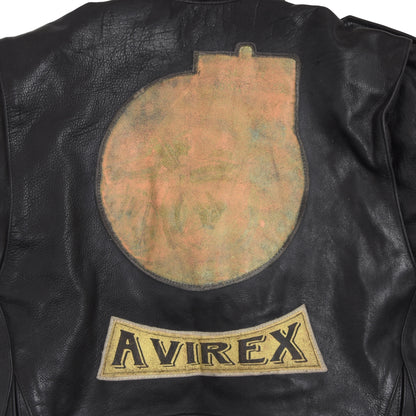 Vintage Avirex Leder Bikerjacke Größe M - schwarz