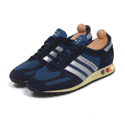 Original Vintage Adidas LA Trainer Sneakers Größe US 44 - Blau/Silber