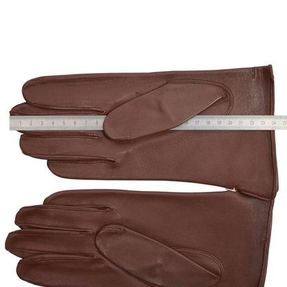 Unlined Calfskin Leather Dress Gloves Size 8 1/2 - Brown
