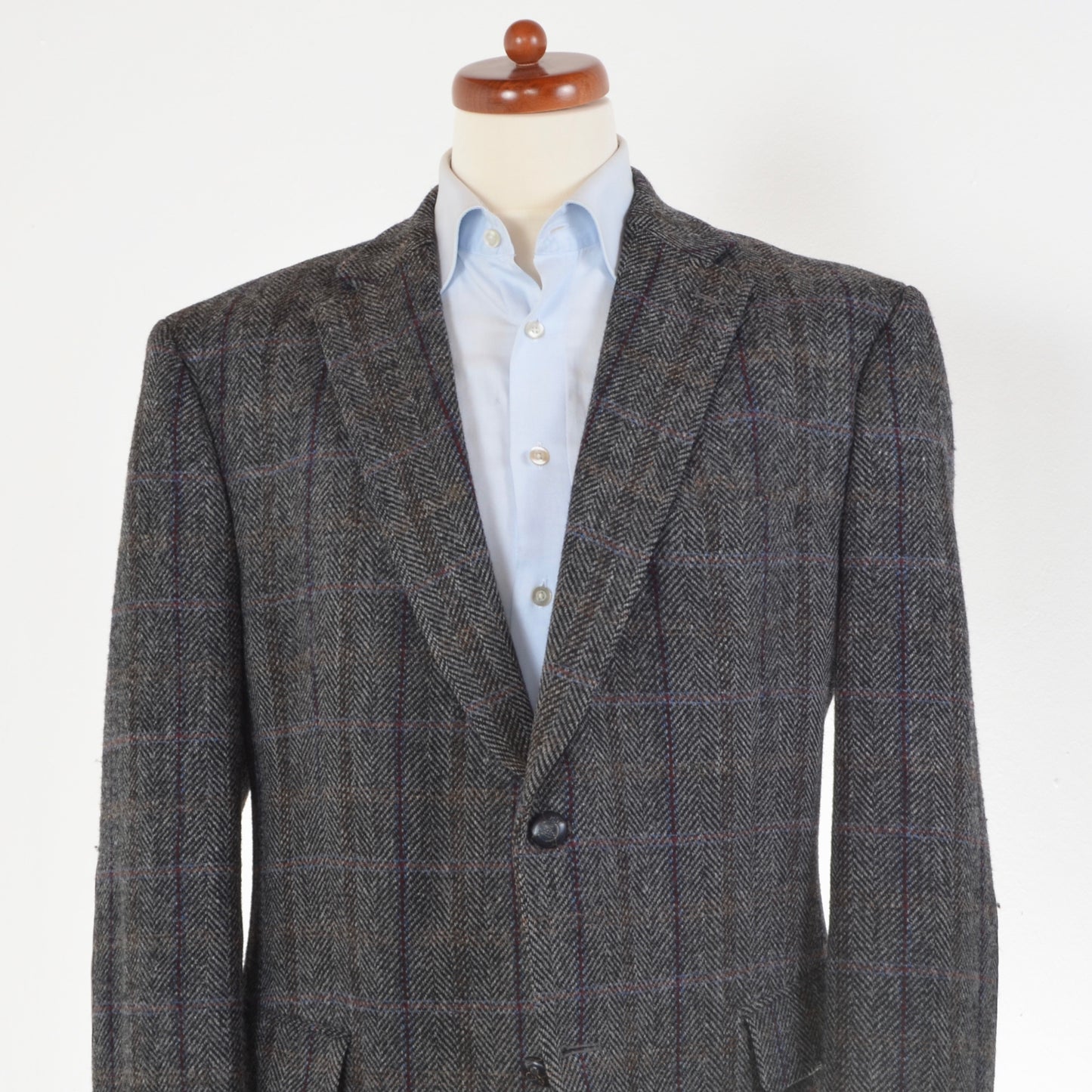 Harris Tweed/Barutti Wool Jacket Size 29/48S - Grey Windowpane