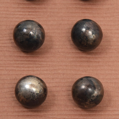 9x .800 Silver Gilet Buttons - Round