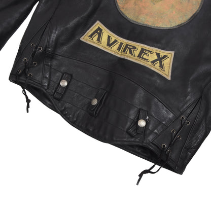 Vintage Avirex Leder Bikerjacke Größe M - schwarz