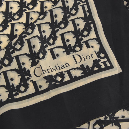 Christian Dior Vintage Silk Scarf - Black Spellout