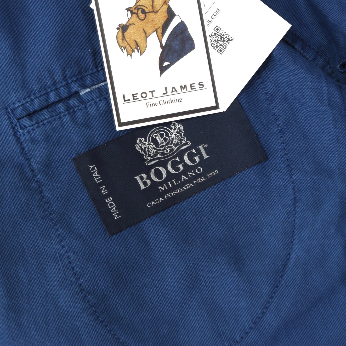 Boggi Milano Baumwoll-Leinen-Jacke Größe 52 - Blau