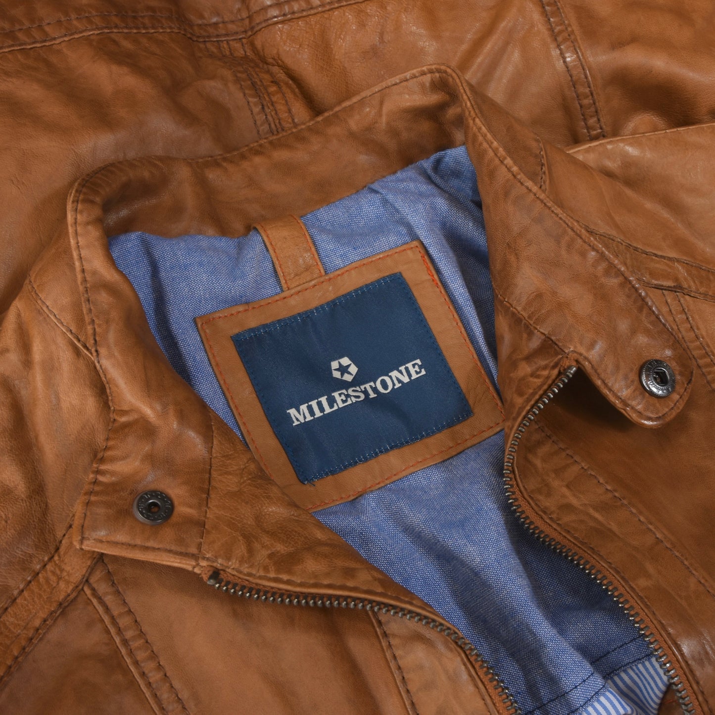Milestone Lamb Leather Jacket Size 48/S - Tan