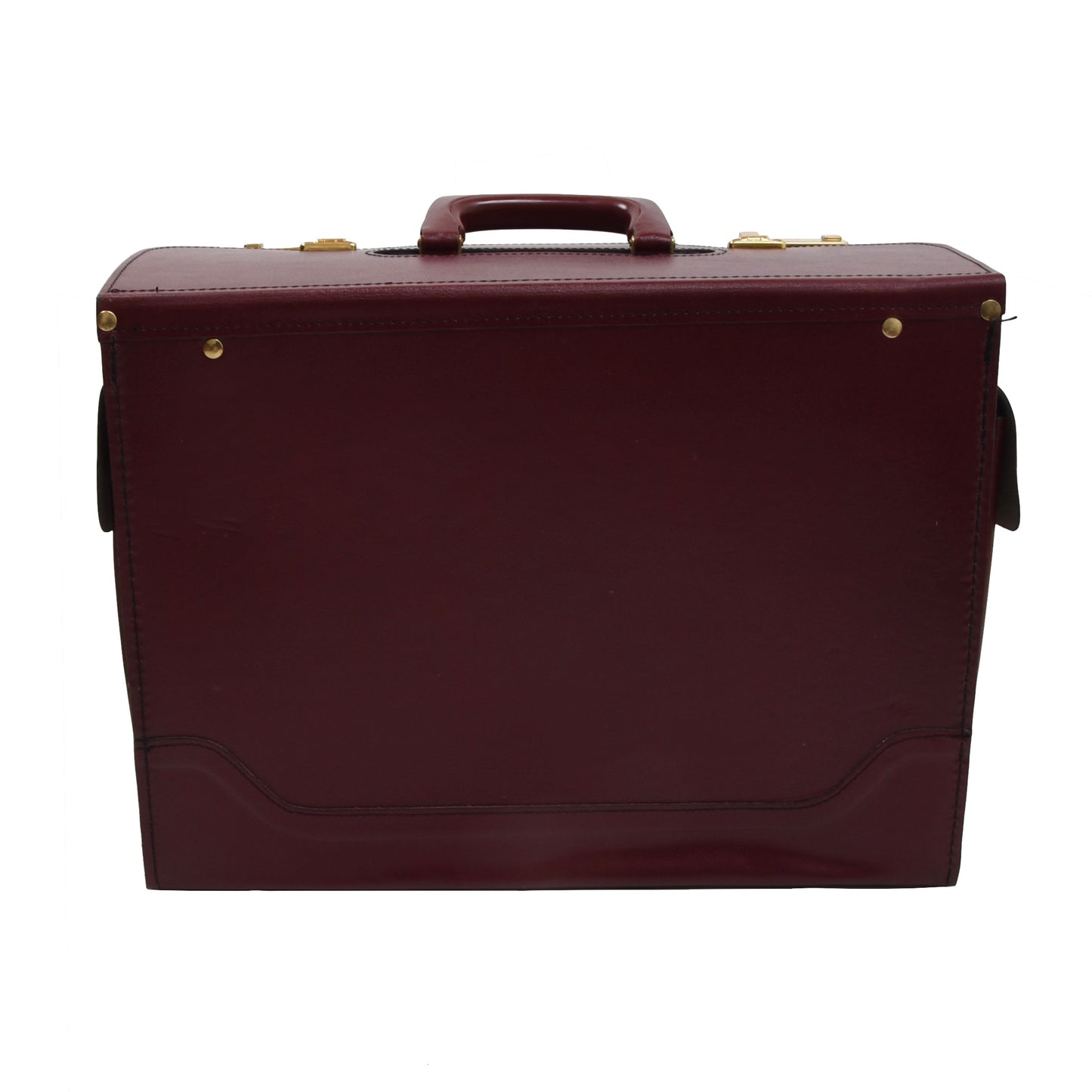 Classic Leather Attache Case - Burgundy