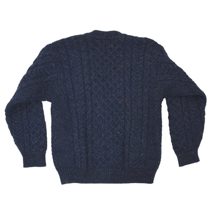 John Molloy Strickjacke aus Wolle mit Zopfmuster - Blau