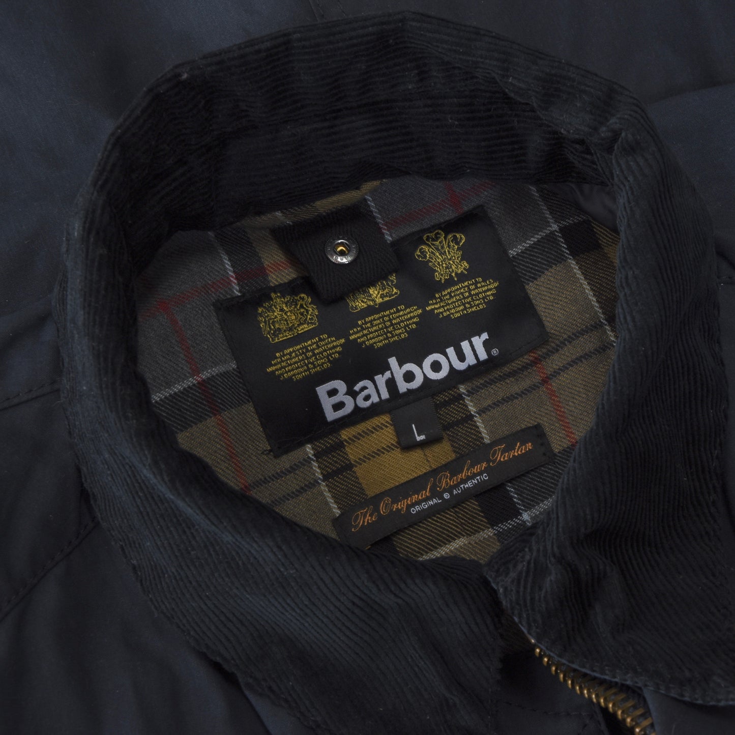 Barbour Bristol Waxed Jacket Size L - Navy Blue