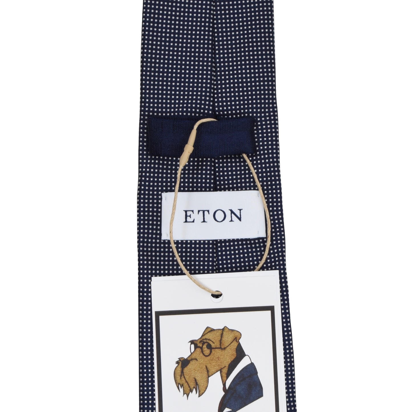 Eton Silk Tie - Navy Blue Pindot