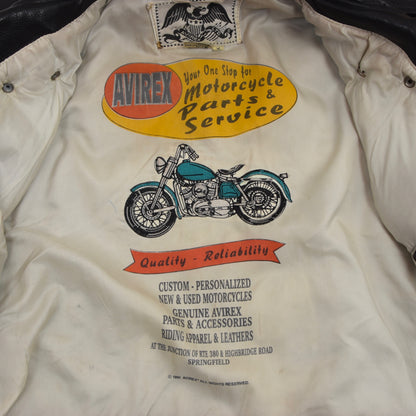 Vintage Avirex Leder Bikerjacke Größe M - schwarz