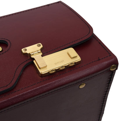 Classic Leather Attache Case - Burgundy