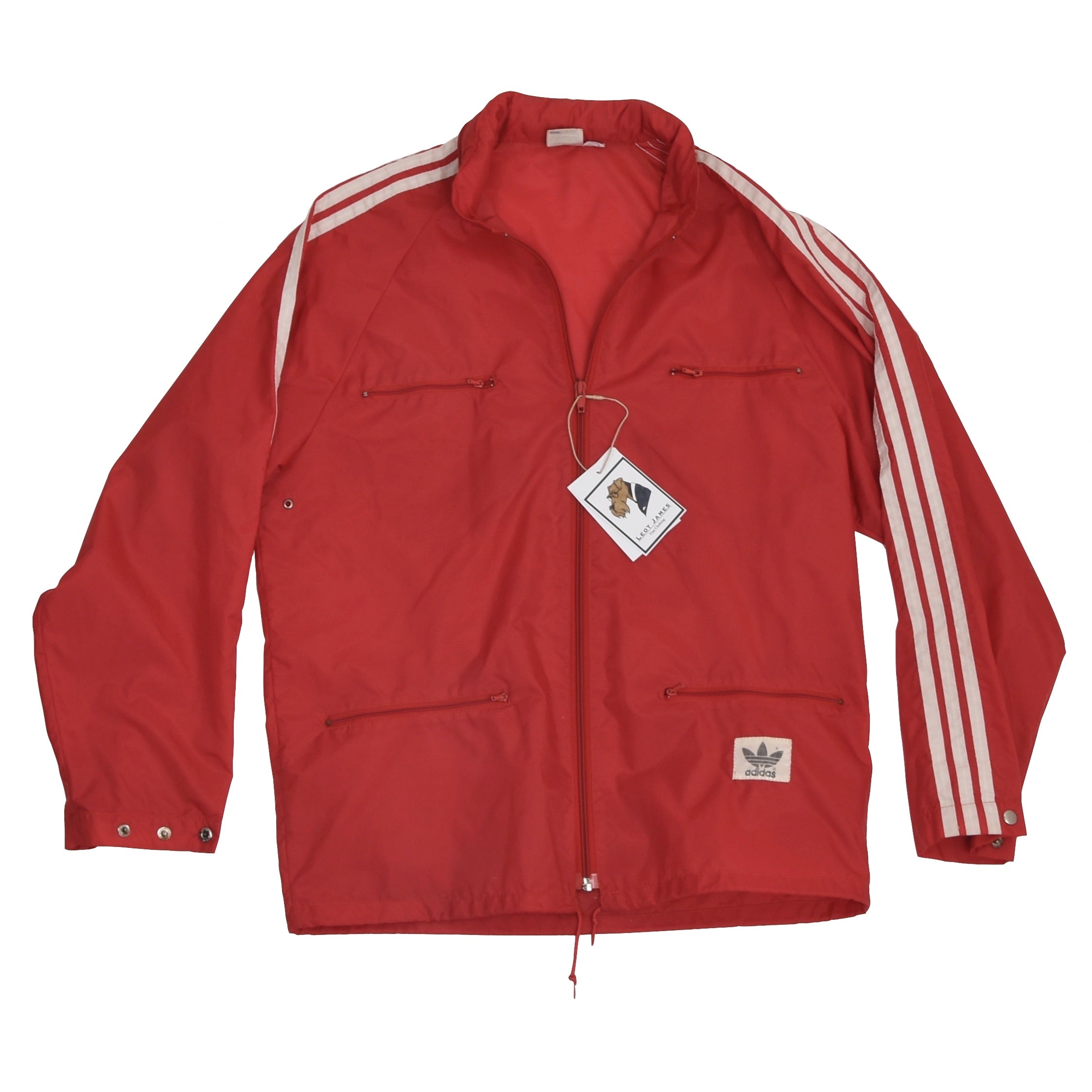 Vintage '70s-'80s Adidas Nylon Rain Jacket Size S 44-46 - Red