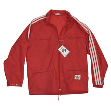 Laden Sie das Bild in den Galerie-Viewer, Vintage 70er-80er Jahre Adidas Nylon Regenjacke Größe S 44-46 - rot