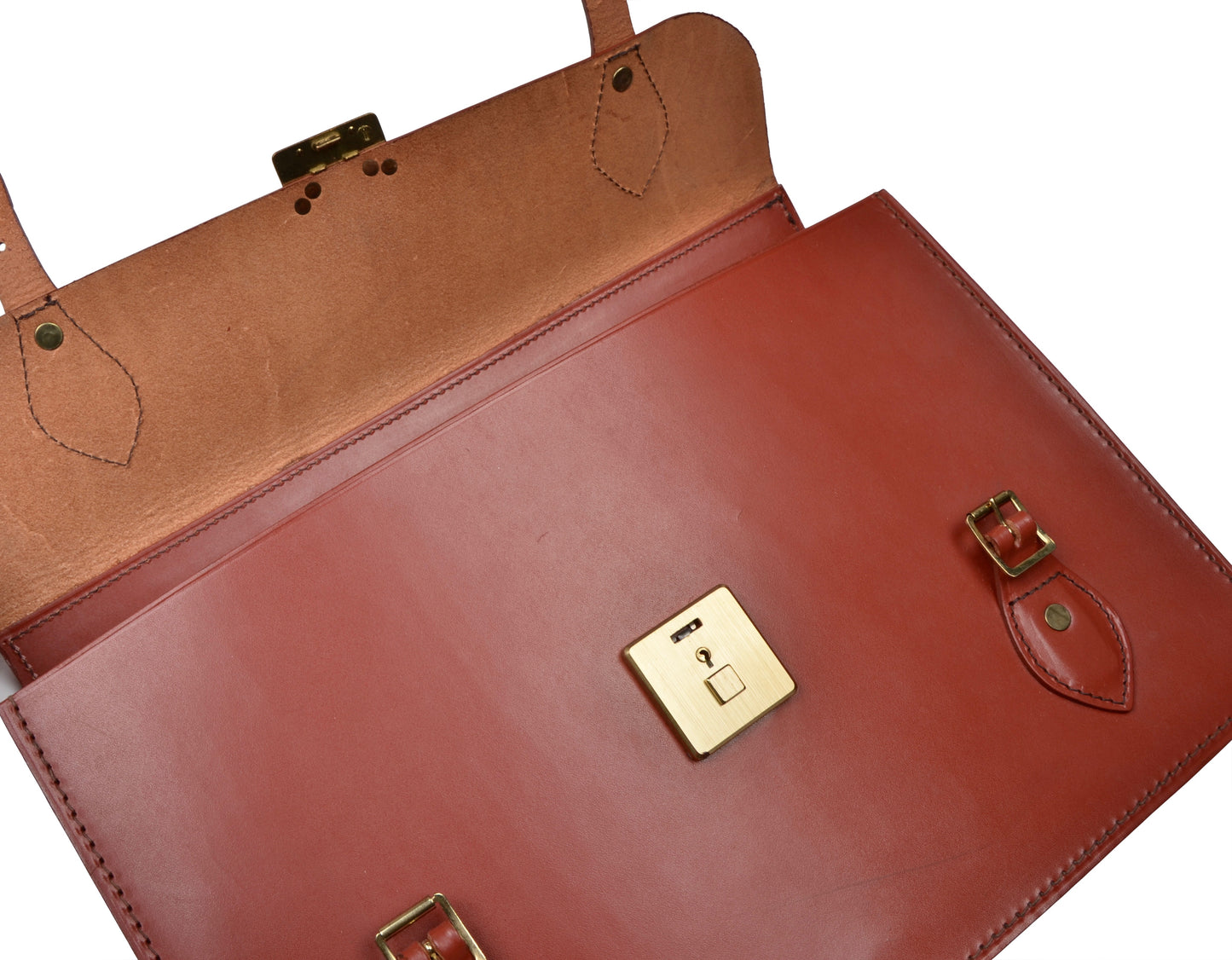 John Sharp Leather Briefcase - Rust