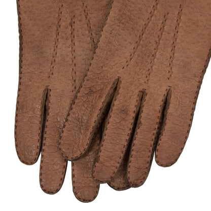 Ungefütterte Peccary-Handschuhe - Braun