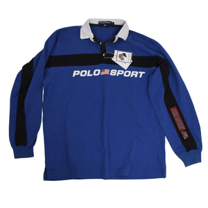 Polo Sport Spellout Rugby-Hemd Größe M - Blau