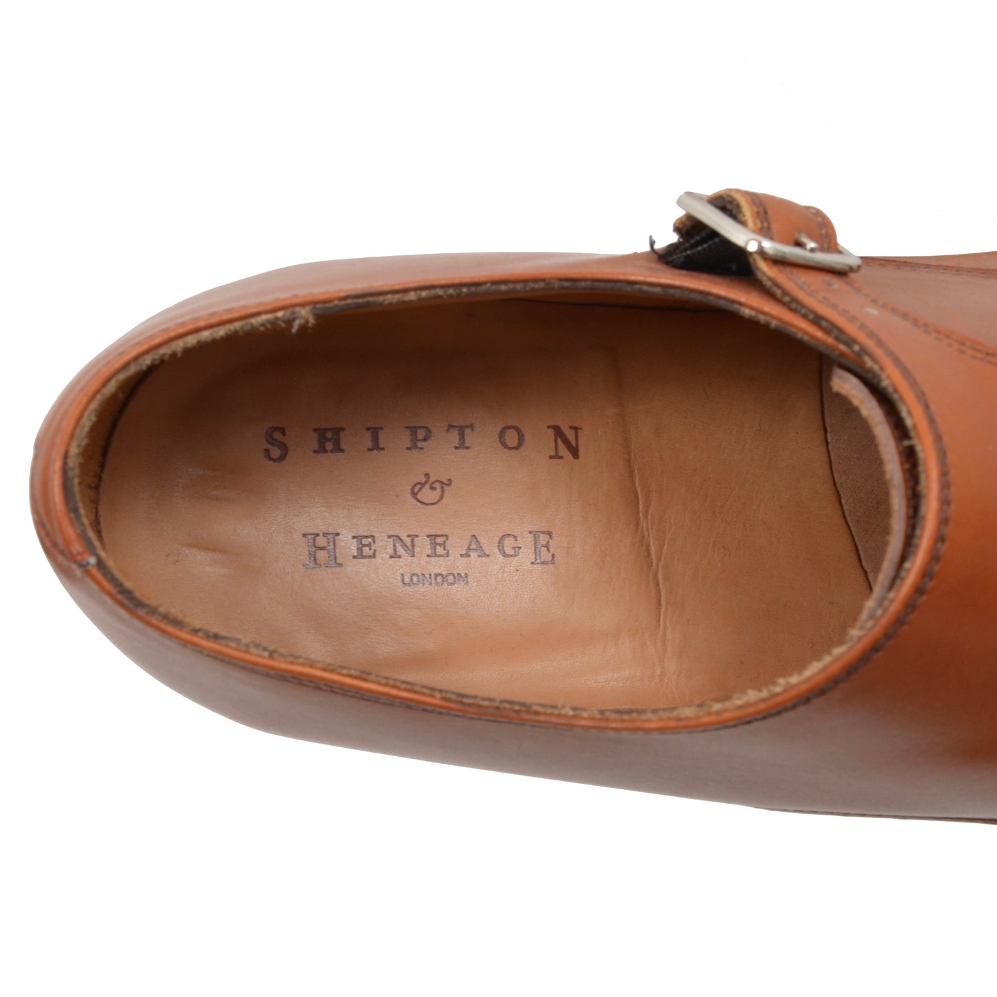 Shipton & Heneage Double Monk Shoes Size 8 F - Cognac
