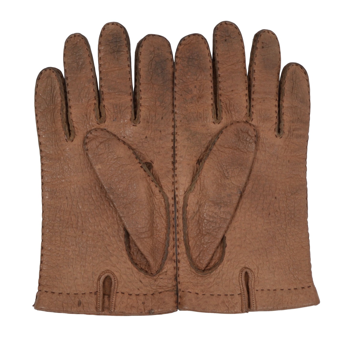 Unlined Peccary Gloves - Brown