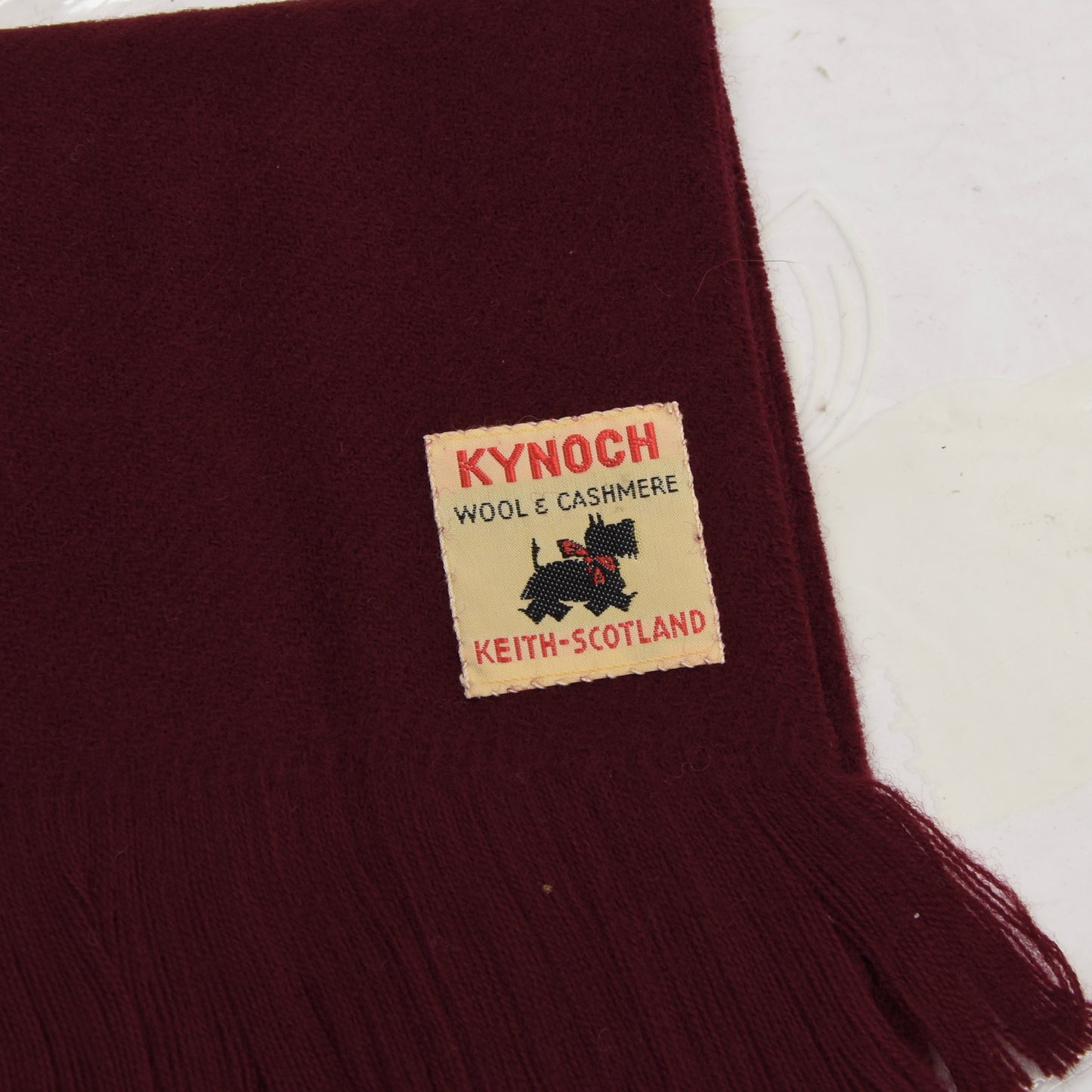 NOS Kynoch of Scotland Schal aus Wolle/Kaschmir – Burgund