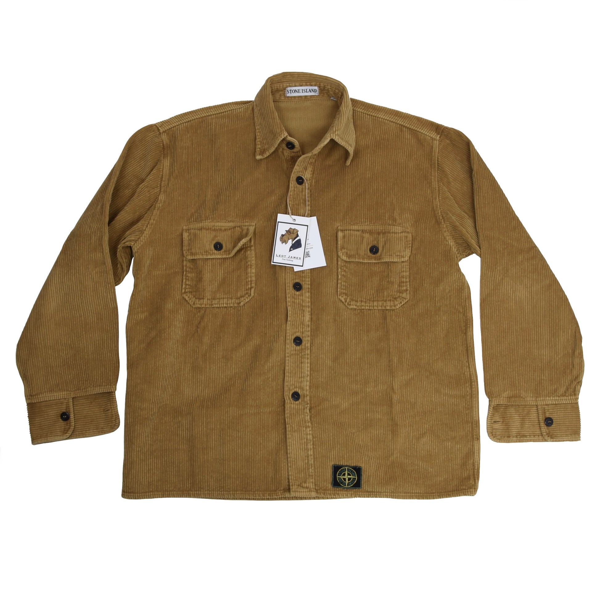 Vintage 1990s Stone Island Corduroy Overshirt Size M Tan