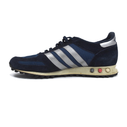 Original Vintage Adidas LA Trainer Sneakers Größe US 44 - Blau/Silber